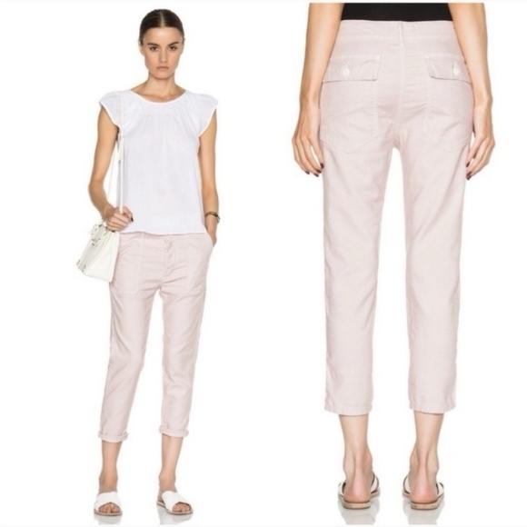 The Great Slouch Army Pants Size 25 Rosewater Pink High Rise Button Fly Ankle - Picture 1 of 16